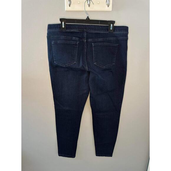 J. Jill Denim 5-Pocket Leggings Dark Wash Skinny Jeggings Blue Women's Size 14 - Picture 6 of 8